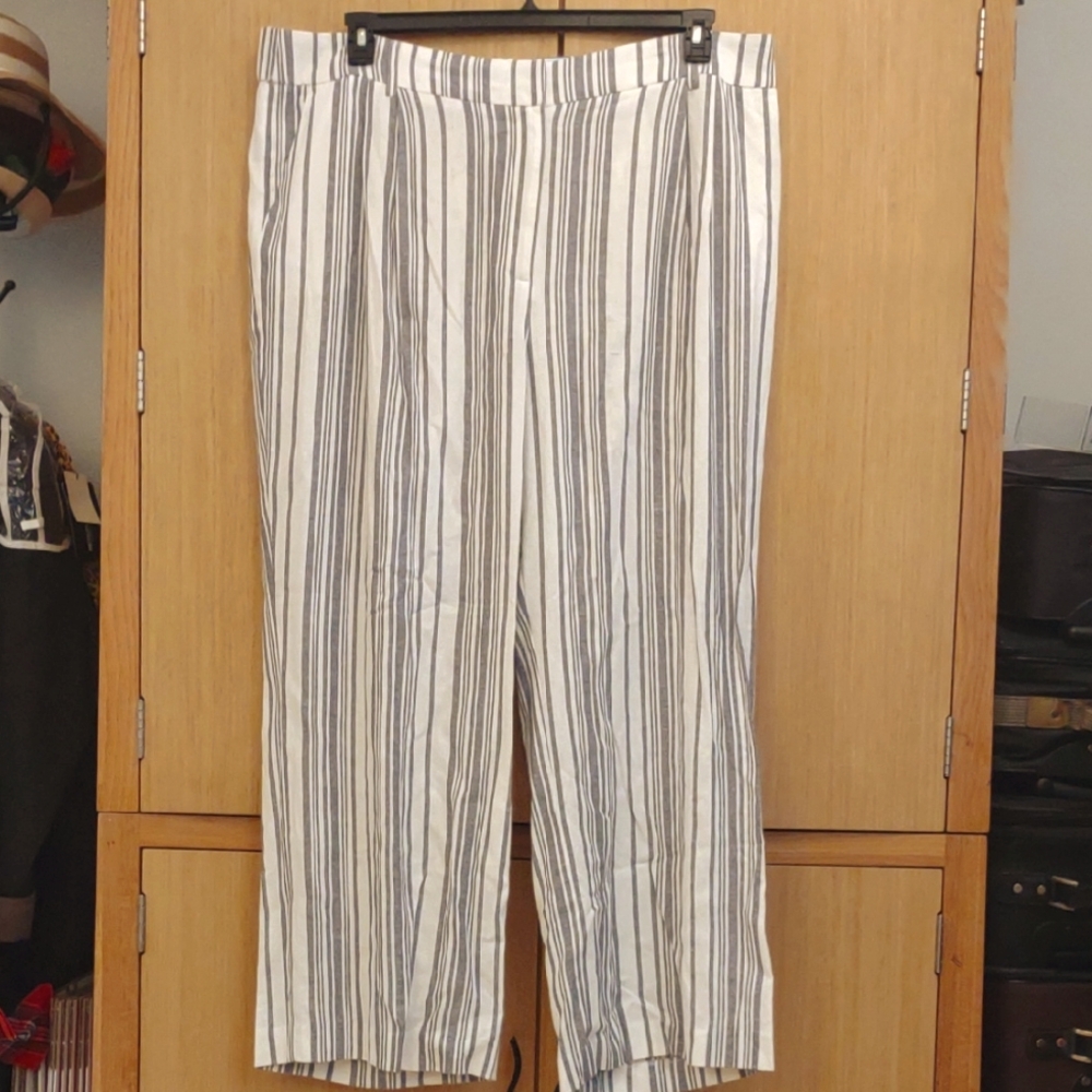 +SIZE NWT Blue Sol SZ 2X Blue/White Stripe  Palazzo Pants
